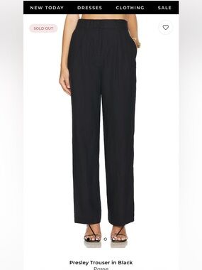 Posse Black Pleated Linen Pants ~ Revolve Clothing